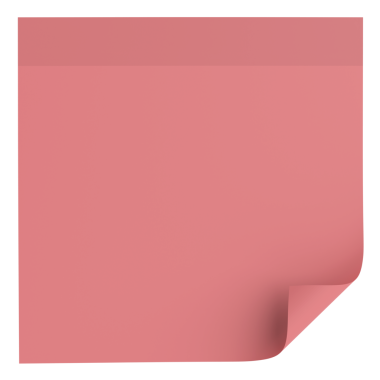 Üç boyutlu not kağıdı. Yapışkan bir not. 3B illüstrasyon.