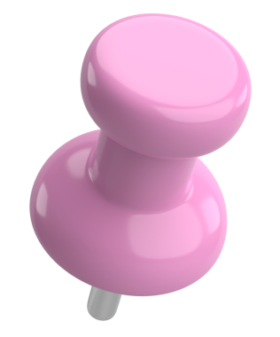 Pimi çek. Çizim iğnesi. Üç boyutlu pim. 3B illüstrasyon.