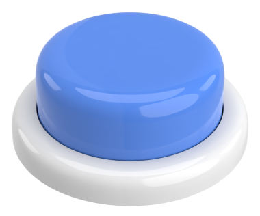 Bas düğmeye. Üç boyutlu düğme. 3B illüstrasyon.