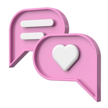 İkon gibi. Sohbet balonu. 3B illüstrasyon.