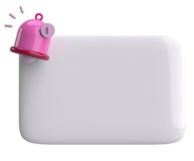 Üç boyutlu uyarı kutusu. 3B illüstrasyon.