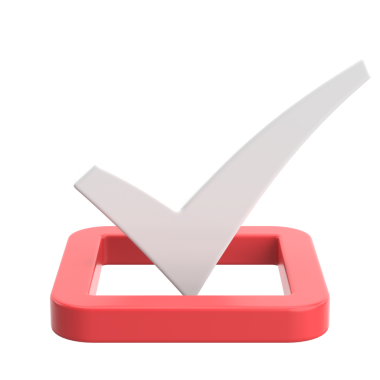 3 boyutlu onay kutusu. İşaretle. 3B illüstrasyon.