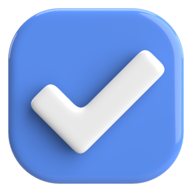 3 boyutlu onay kutusu. İşaretle. 3B illüstrasyon.