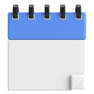 Boş takvim. Üç boyutlu takvim. 3B illüstrasyon.