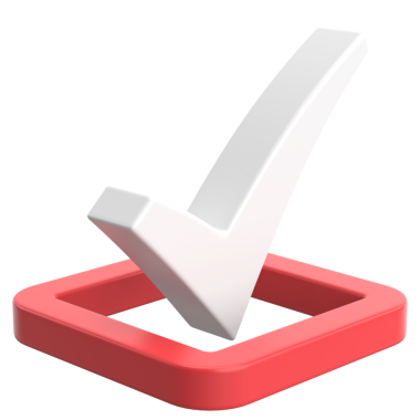 3 boyutlu onay kutusu. İşaretle. 3B illüstrasyon.