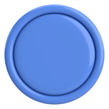 Üç boyutlu daire düğmesi. Boş tuş. 3B illüstrasyon.