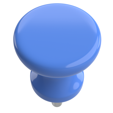 Pimi çek. Çizim iğnesi. Üç boyutlu pim. 3B illüstrasyon.