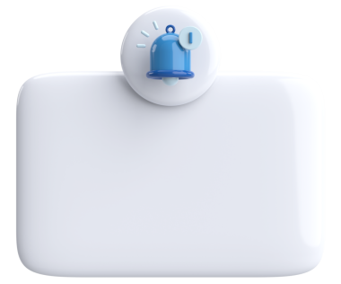 Üç boyutlu uyarı kutusu. 3B illüstrasyon.