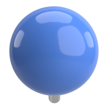 Pimi çek. Çizim iğnesi. Üç boyutlu pim. 3B illüstrasyon.