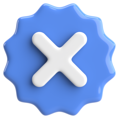 Üç boyutlu kapatma düğmesi. Çapraz. 3B illüstrasyon.