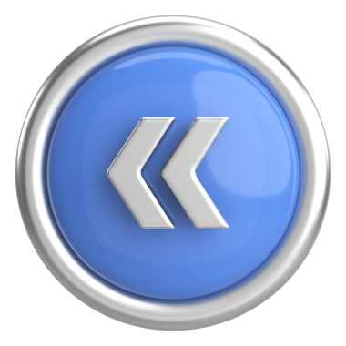 Önceki düğme. Arka düğme. 3B illüstrasyon.