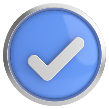 3 boyutlu onay kutusu. İşaretle. 3B illüstrasyon.