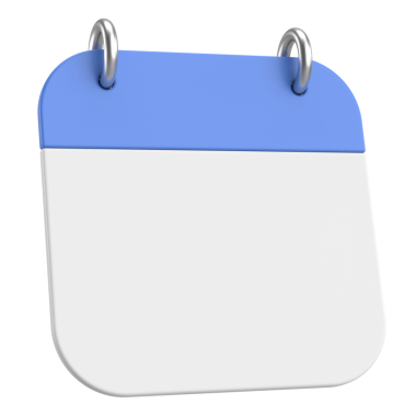 Boş takvim. Üç boyutlu takvim. 3B illüstrasyon.