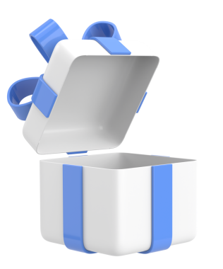 Hediye Kutusu açıldı. Üç boyutlu hediye kutusu. 3B illüstrasyon.