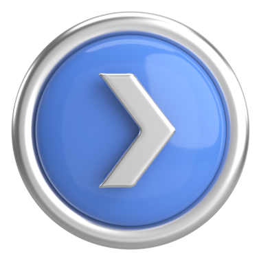 Sonraki düğme. Devam et düğmesi. 3B illüstrasyon.