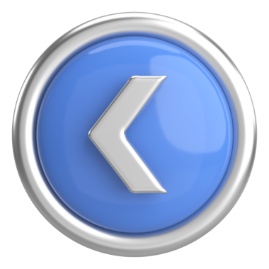 Önceki düğme. Arka düğme. 3B illüstrasyon.