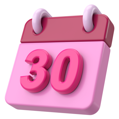 30 'unda. Ayın onuncu günü. Takvim. 3B illüstrasyon.