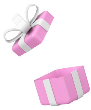 Hediye Kutusu açıldı. Üç boyutlu hediye kutusu. 3B illüstrasyon.