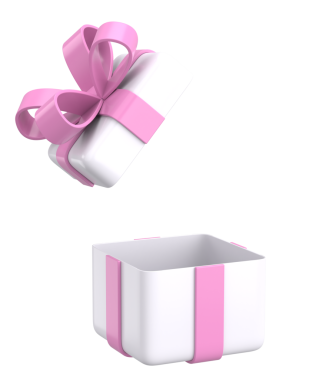 Hediye Kutusu açıldı. Üç boyutlu hediye kutusu. 3B illüstrasyon.