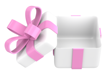 Hediye Kutusu açıldı. Üç boyutlu hediye kutusu. 3B illüstrasyon.