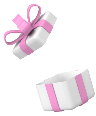 Hediye Kutusu açıldı. Üç boyutlu hediye kutusu. 3B illüstrasyon.