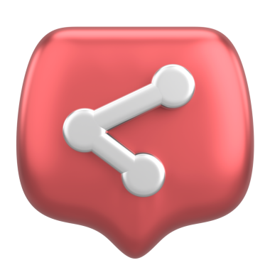 Simgeyi paylaş. Paylaş düğmesi. 3B illüstrasyon.