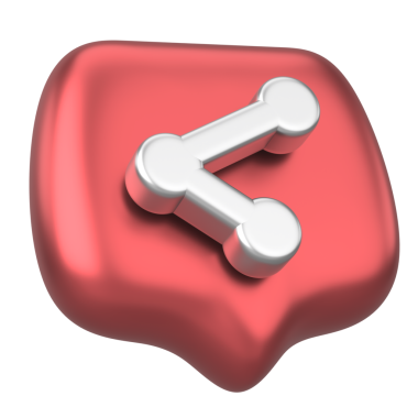 Simgeyi paylaş. Paylaş düğmesi. 3B illüstrasyon.