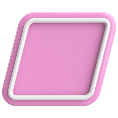 3 boyutlu eşkenar dörtgen düğmesi. Boş tuş. 3B illüstrasyon.