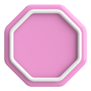 Üç boyutlu sekizgen düğmesi. Boş tuş. 3B illüstrasyon.