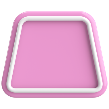 Üç boyutlu trapezoid düğmesi. Boş tuş. 3B illüstrasyon.