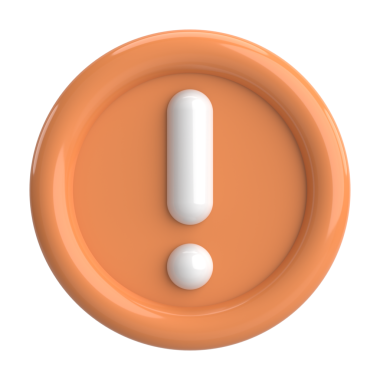 Uyarı işareti. Ünlem işareti. 3B illüstrasyon.