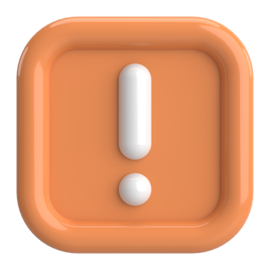 Uyarı işareti. Ünlem işareti. 3B illüstrasyon.