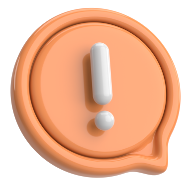 Uyarı işareti. Ünlem işareti. 3B illüstrasyon.