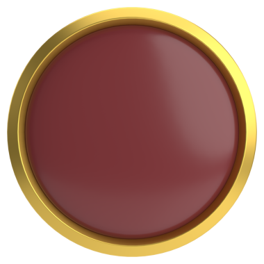 Üç boyutlu daire düğmesi. Lüks düğmesi. 3B illüstrasyon.