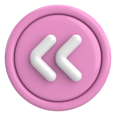 Önceki düğme. Arka düğme. 3B illüstrasyon.