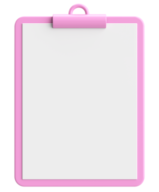 Not kağıdıyla birlikte pano. 3B illüstrasyon.