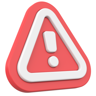 Uyarı işareti. Ünlem işareti. 3B illüstrasyon.