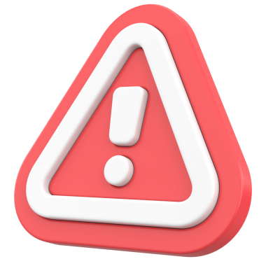 Uyarı işareti. Ünlem işareti. 3B illüstrasyon.