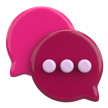 Canlı sohbet simgesi. Sohbet ikonu. 3B illüstrasyon.