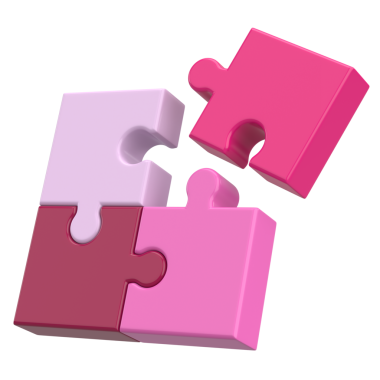 Üç boyutlu bulmaca. Üç boyutlu simge. 3B illüstrasyon.