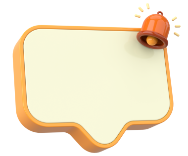 Üç boyutlu uyarı kutusu. 3B illüstrasyon.