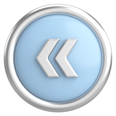 Önceki düğme. Arka düğme. 3B illüstrasyon.