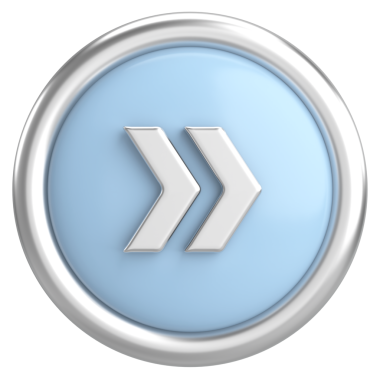 Sonraki düğme. Devam et düğmesi. 3B illüstrasyon.