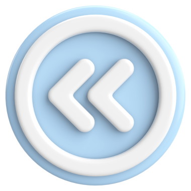 Önceki düğme. Arka düğme. 3B illüstrasyon.