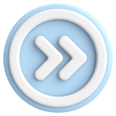 Sonraki düğme. Devam et düğmesi. 3B illüstrasyon.