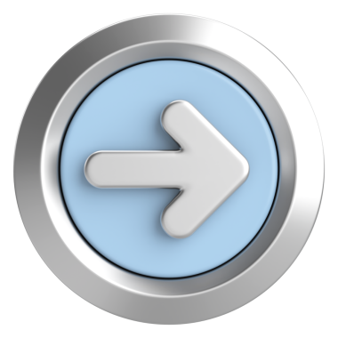 Sonraki düğme. Devam et düğmesi. 3B illüstrasyon.