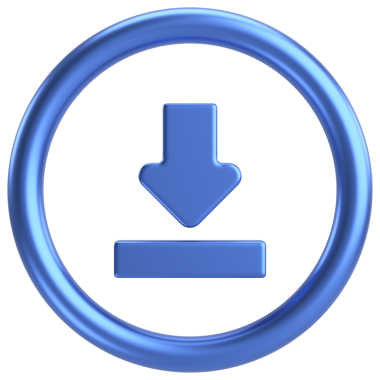 İndirme düğmesi. Simge indir. 3B illüstrasyon.