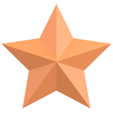 Üç boyutlu yıldız. Yıldız şeklinde. 3B illüstrasyon.