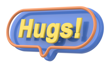 Sarılalım. Kelime ve deyim. 3B illüstrasyon.