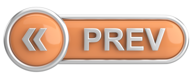 Önceki düğme. Arka düğme. 3B illüstrasyon.